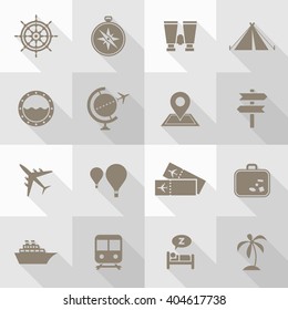 Vector Flat Icon Set - Travel

