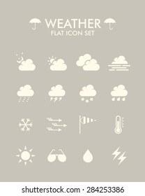 Vector Flat Icon Set - Weather 