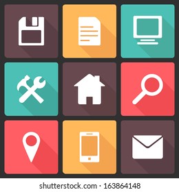 Vector Flat Icon Set for Web and Mobile Applications - Set 1.
