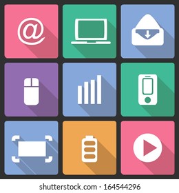 Vector Flat Icon Set for Web and Mobile Applications - Set 5.