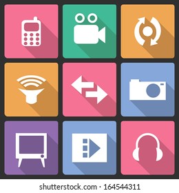 Vector Flat Icon Set for Web and Mobile Applications - Set 4.