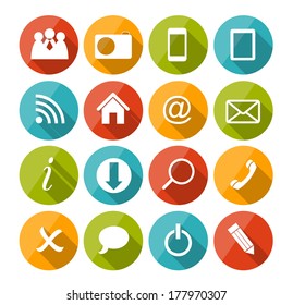 Vector Flat Icon Set for Web