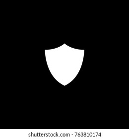 Vector flat icon of shield on black background