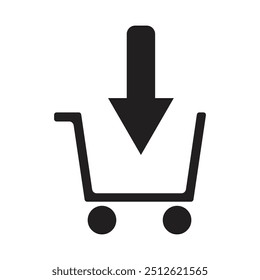 vector flat icon shopping cart with arrow illustration download place