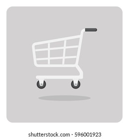 Vector of flat icon, Shopping cart on isolated background