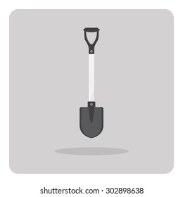 Vector of flat icon, shovel on isolated background