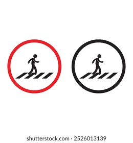 Vector plano icono de signo para las personas que cruzan la carretera