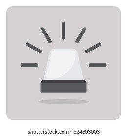 Vector of flat icon, Siren light or emergency police flasher on isolated background