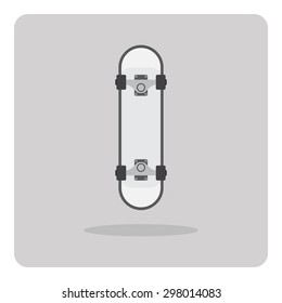 Vector of flat icon, skateboard on isolated background
