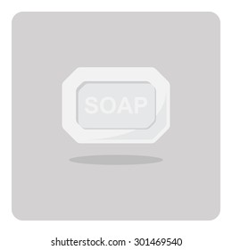 Vector of flat icon, soap bar on isolated background