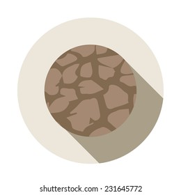  Vector flat icon. Soil erosion.