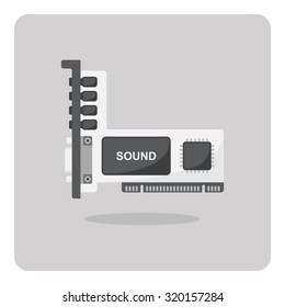 Vector of flat icon, sound card on isolated background