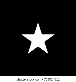 Vector flat icon of star on black background
