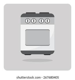 Vector of flat icon, stove on isolated background