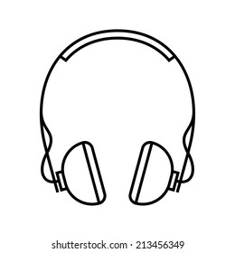 Vector flat icon: stylish headphones | Modern line icon vector illustration of headphones isolated on white background