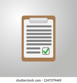 vector flat icon tablet hand paper list contract