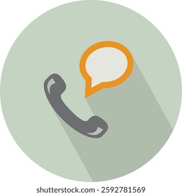 vector flat icon Talking by phone auricular isolated