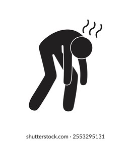 ícone de vetor plano de uma pessoa cansada