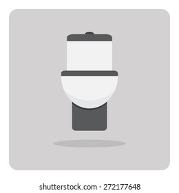 Vector of flat icon, toilet on isolated background