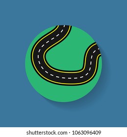 Vector flat icon of the track for racing