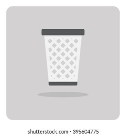 Vector of flat icon, Trash can on isolated background