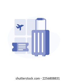 Vecino Icono plano Viaje equipaje