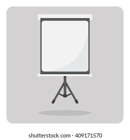 Vector of flat icon, Tripod projector screen on isolated background