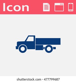 vector flat icon of truck. Web UI vehicle isolated illustration