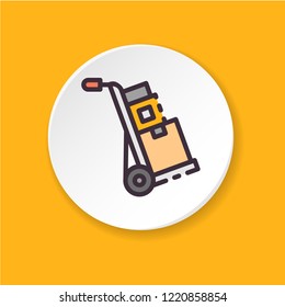 Vector flat icon trucking. Button for web or mobile app. UI/UX user interface.