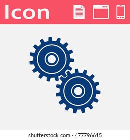 vector flat icon of two gears. teamwork illustration