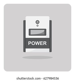Vector of flat icon, Uninterruptible power supply (UPS) on isolated background