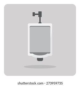 Vector Of Flat Icon, Urinal On Isolated Background