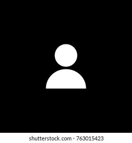 Vector flat icon of user on black background