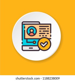 Vector flat icon user personalization. Button for web or mobile app. UI/UX user interface.