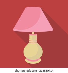 vector flat icon of vintage table lamp 
