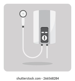 Vector Of Flat Icon, Water Heater On Isolated Background