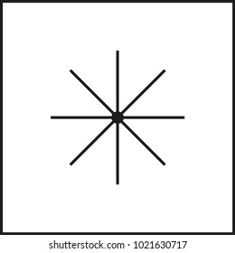 vector flat icon weather meteorology - snowflake