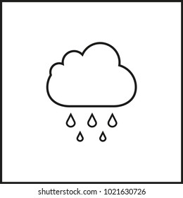 vector flat icon weather meteorology - cloud, rain