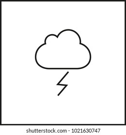 vector flat icon weather meteorology - lightning cloud