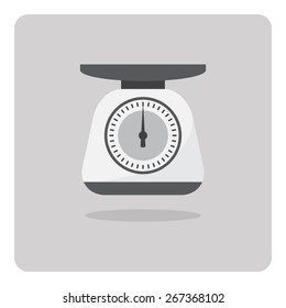 Vector of flat icon, weight scales on isolated background