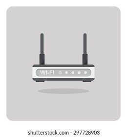 Vector of flat icon, wifi router on isolated background