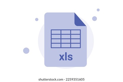 Vector flat icon XLS file extension