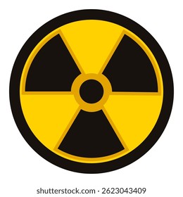 Vector Flat Icon - Yellow Radioactive Sign