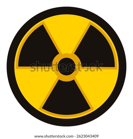 Vector Flat Icon - Yellow Radioactive Sign