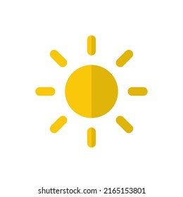 Vector flat icon of a yellow sun divided in half by a shadow.