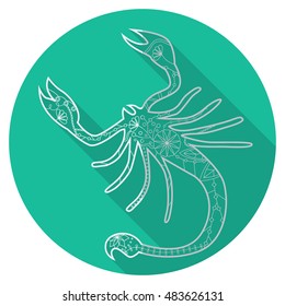 Vector flat icon of zodiac sign Scorpio