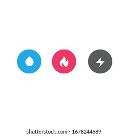 Vektorillustration-Flachsymbol, Schlagsymbol, Feuersymbol, Geschwindigkeitssymbol