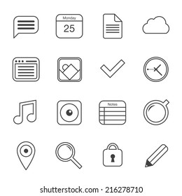 Vector flat icons: business, media, office 
