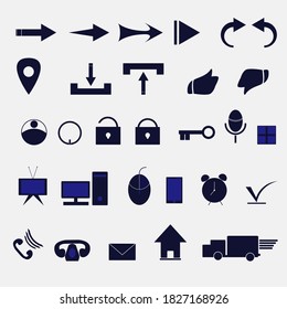 Iconos planos vectoriales Ilustración de diseño