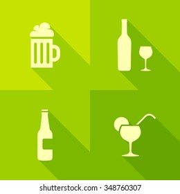 Vector Flat Icons - Drinks